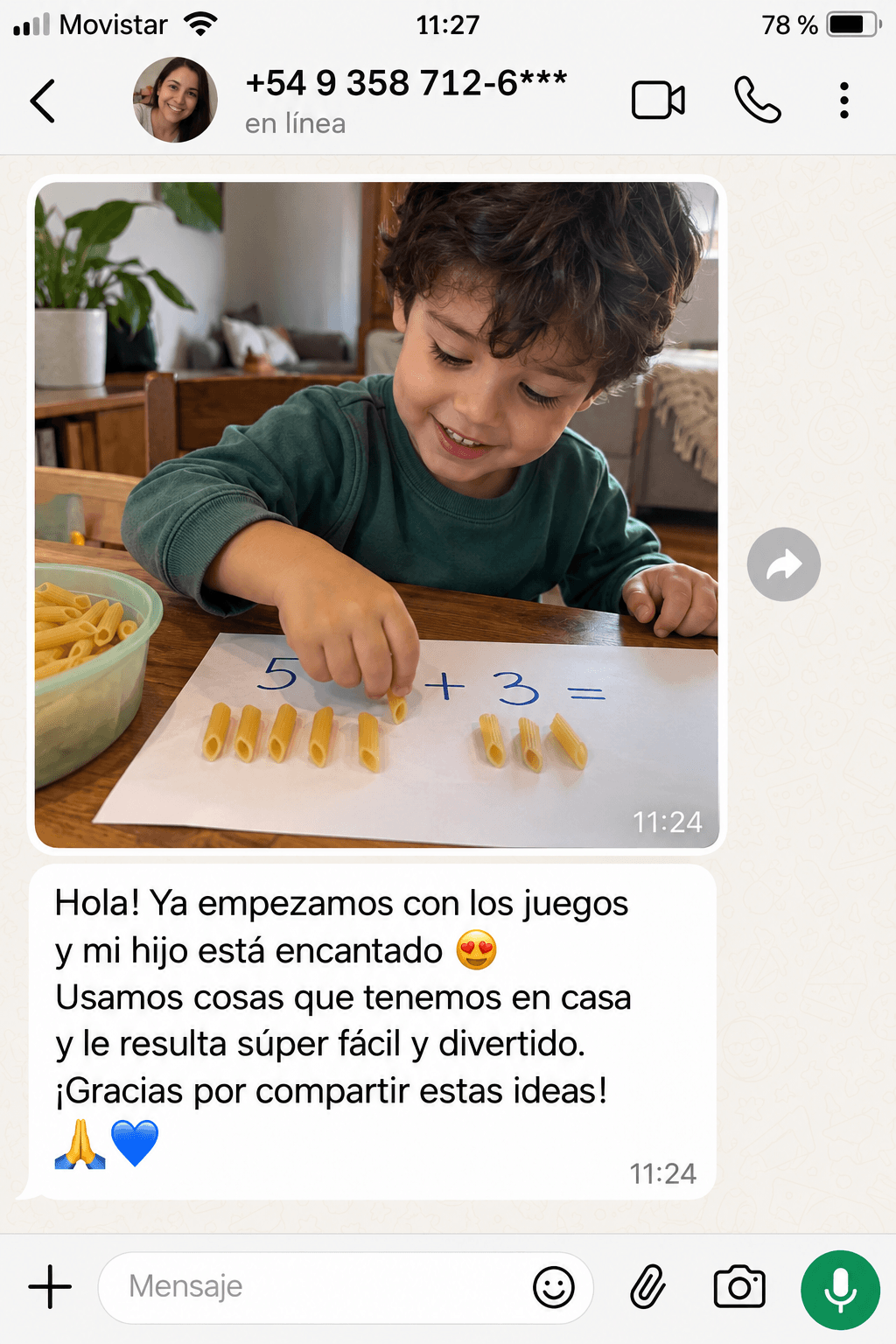 Testimonio de una madre: su hijo está encantado con los juegos y aprende con cosas de casa