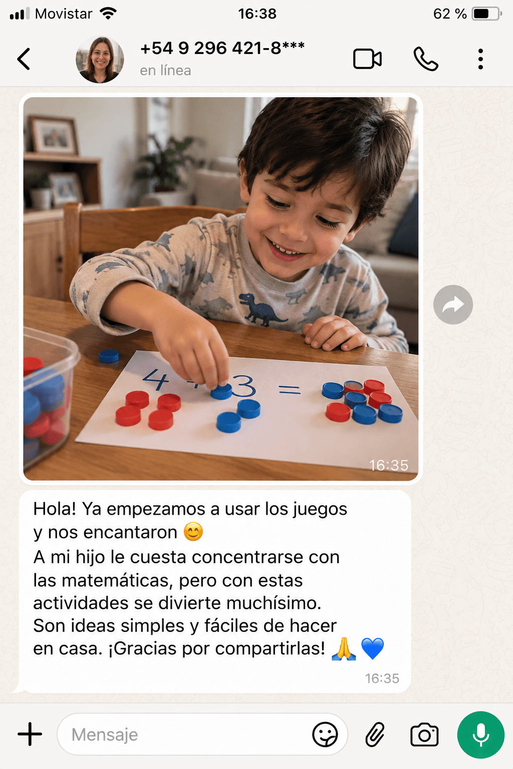 Testimonio de una madre: su hijo se divierte con las actividades y se concentra más